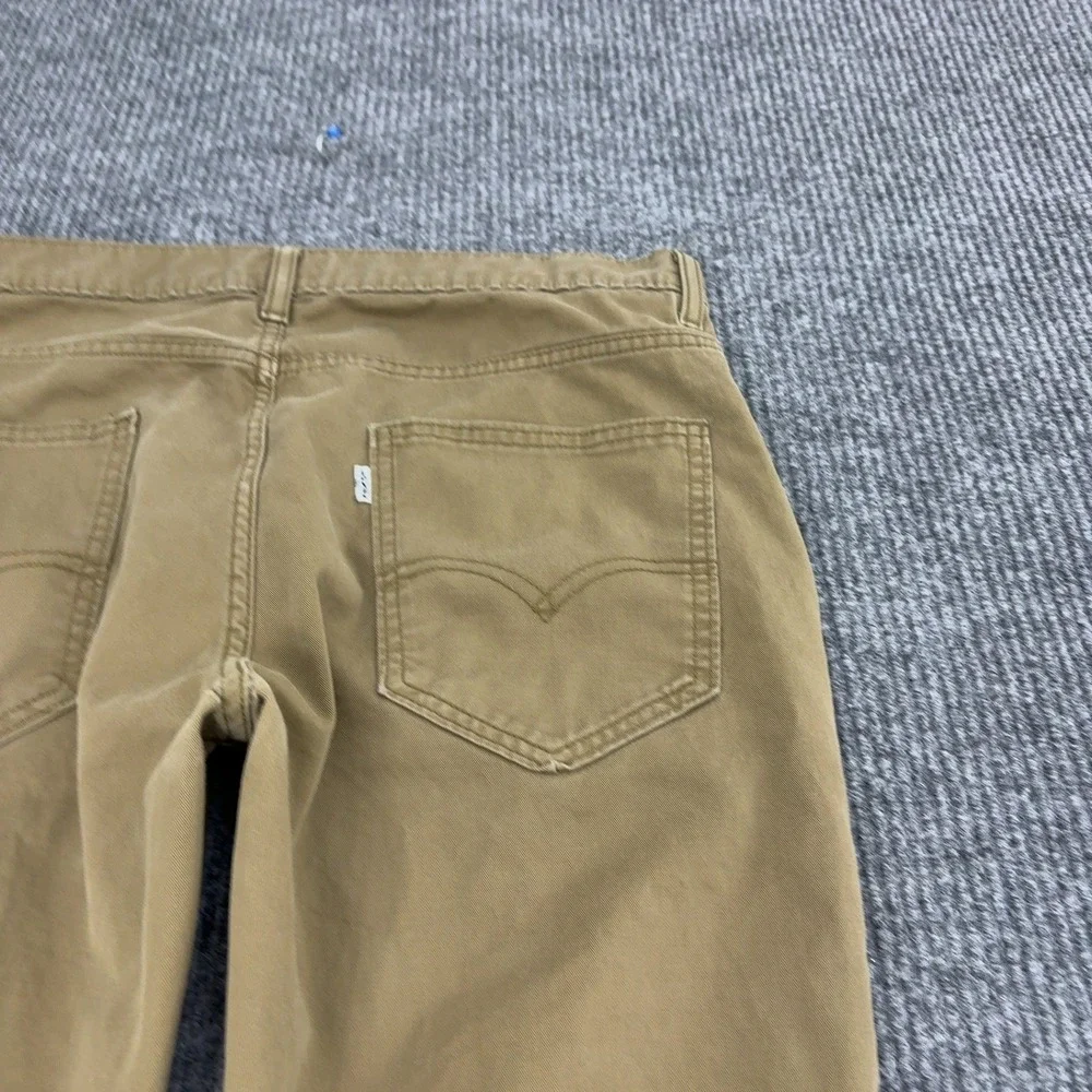 Levis Pants Mens 34x28 Khaki Cotton Stretch Chino Casual Classic
